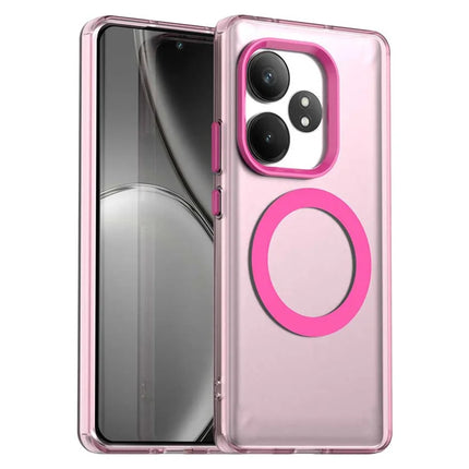 Phone Case For Realme GT 6 5G  /  GT 6T 5G  /  GT Neo6 SE 5G  /  GT Neo6 5G Compatible with MagSafe PC+TPU+PET Anti-Drop Phone Cover - Red
