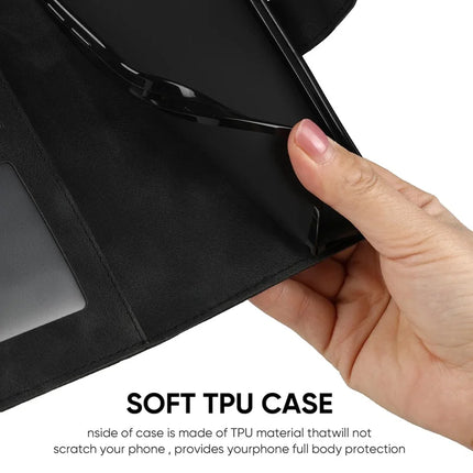 For Google Pixel 9a Stand Case Line Pattern Leather Phone Cover