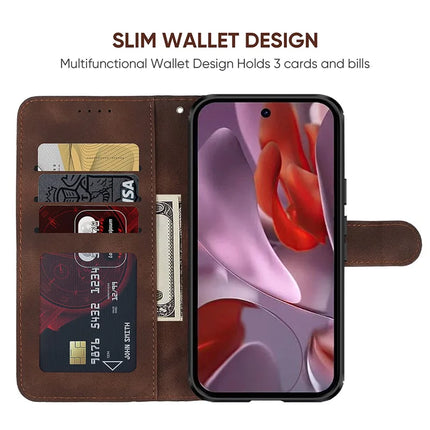 For Google Pixel 9a Stand Case Line Pattern Leather Phone Cover