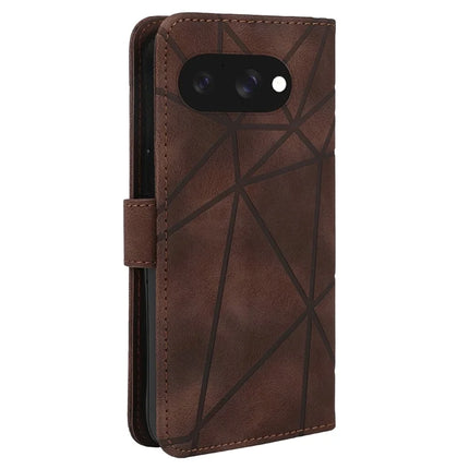 For Google Pixel 9a Stand Case Line Pattern Leather Phone Cover