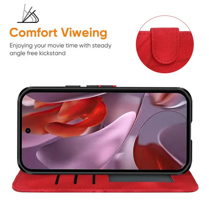 For Google Pixel 9a Stand Case Line Pattern Leather Phone Cover