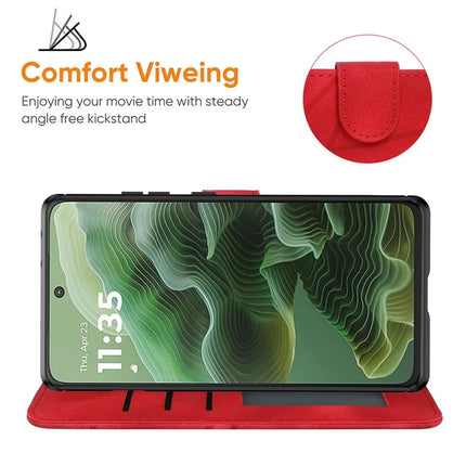 For Motorola Moto G35 5G Stand Case Line Pattern Leather Phone Cover