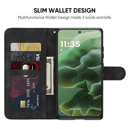 For Motorola Moto G35 5G Stand Case Line Pattern Leather Phone Cover