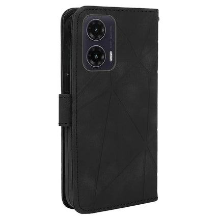 For Motorola Moto G35 5G Stand Case Line Pattern Leather Phone Cover