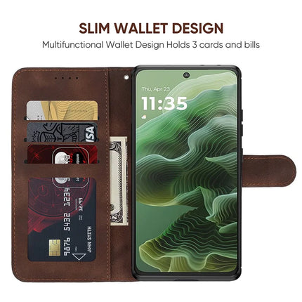 For Motorola Moto G35 5G Stand Case Line Pattern Leather Phone Cover