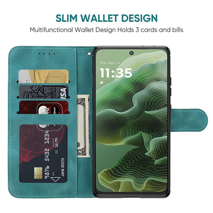 For Motorola Moto G35 5G Stand Case Line Pattern Leather Phone Cover