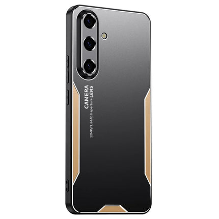 For Samsung Galaxy A56 5G Phone Case Aluminium Alloy TPU PC Back Cover - Gold