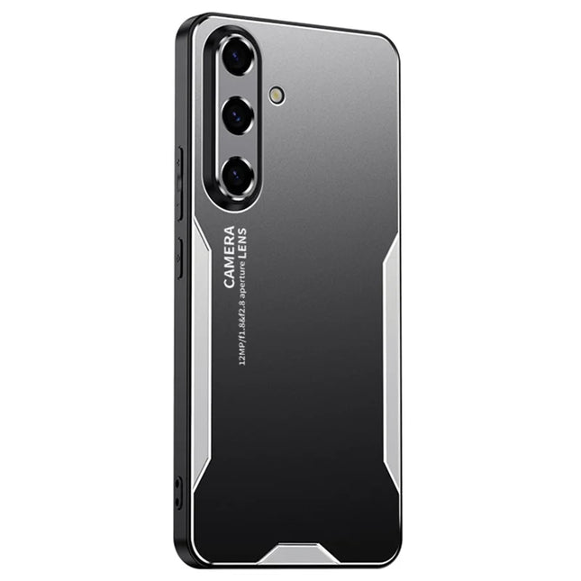 For Samsung Galaxy A56 5G Phone Case Aluminium Alloy TPU PC Back Cover - Silver