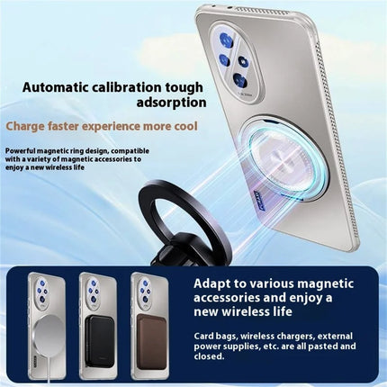 For Honor 200 Pro 5G Case Compatible with MagSafe Kickstand TPU+PC Heat Dissipation Phone Cover