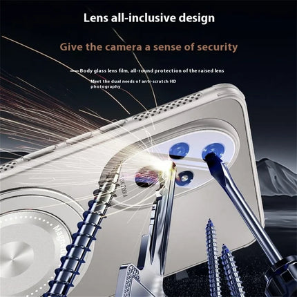 For Honor 200 Pro 5G Case Compatible with MagSafe Kickstand TPU+PC Heat Dissipation Phone Cover