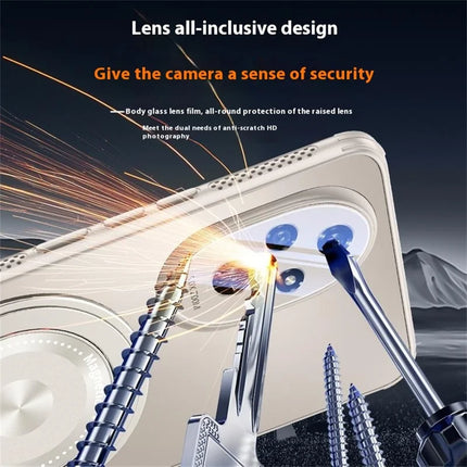 For Honor 200 Pro 5G Case Compatible with MagSafe Kickstand TPU+PC Heat Dissipation Phone Cover