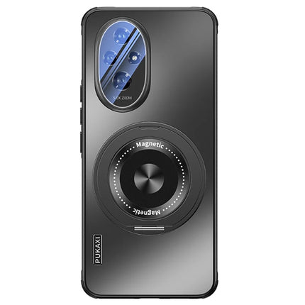 For Honor 200 Pro 5G Case Compatible with MagSafe Kickstand TPU+PC Heat Dissipation Phone Cover - Black