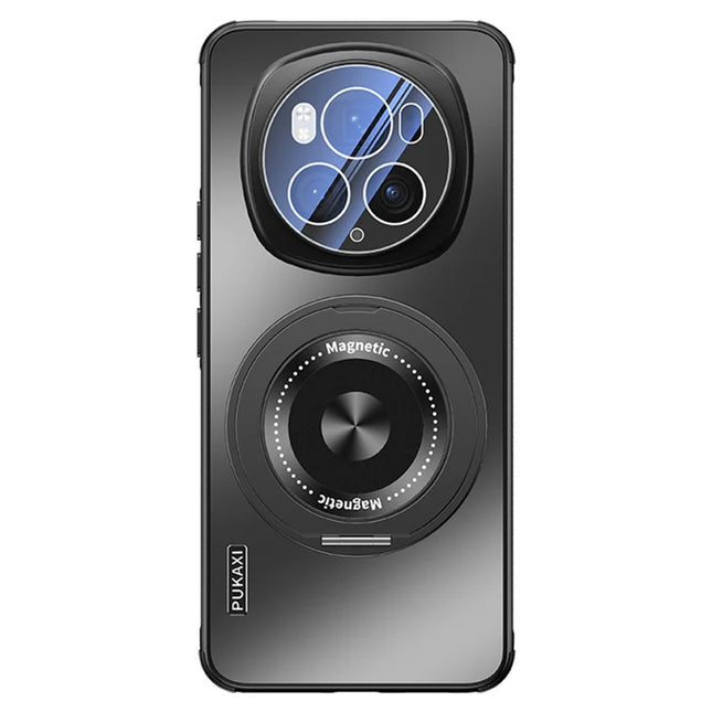 For Honor Magic6 Pro 5G Case Compatible with MagSafe Kickstand TPU PC Heat Dissipation Phone Cover - Black