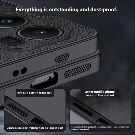 For Oppo Reno13 Pro 5G Case Wood Texture PU Leather Coated PC+TPU Phone Cover