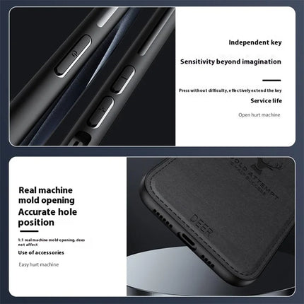 For Oppo Reno13 5G (Global) Case Deer Pattern Cloth Texture PU Leather Hybrid Phone Cover
