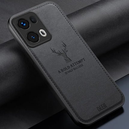 For Oppo Reno13 Pro 5G Case Deer Pattern Cloth Texture PU Leather Hybrid Phone Cover