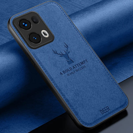 For Oppo Reno13 Pro 5G Case Deer Pattern Cloth Texture PU Leather Hybrid Phone Cover