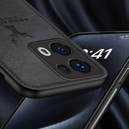 For Oppo Reno13 Pro 5G Case Deer Pattern Cloth Texture PU Leather Hybrid Phone Cover