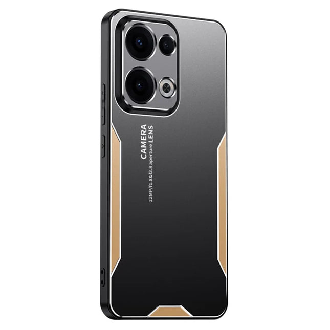 For Oppo Reno13 5G (Global) Phone Case Aluminium Alloy TPU PC Back Cover - Gold
