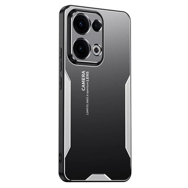 For Oppo Reno13 5G (Global) Phone Case Aluminium Alloy TPU PC Back Cover - Silver