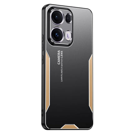 For Oppo Reno13 Pro 5G Phone Case Aluminium Alloy TPU PC Back Cover - Gold
