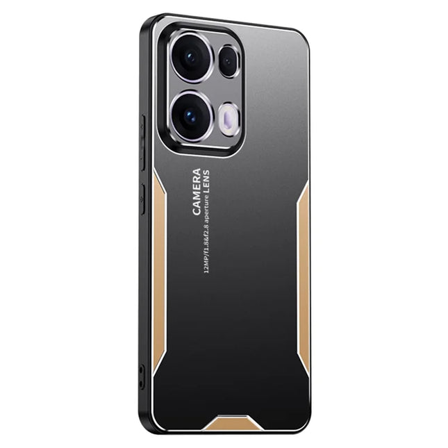 For Oppo Reno13 Pro 5G Phone Case Aluminium Alloy TPU PC Back Cover - Gold