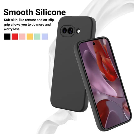 For Google Pixel 9a Case Liquid Silicone Phone Back Cover with Hand Strap
