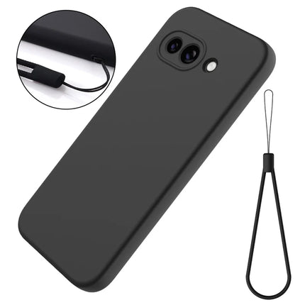 For Google Pixel 9a Case Liquid Silicone Phone Back Cover with Hand Strap