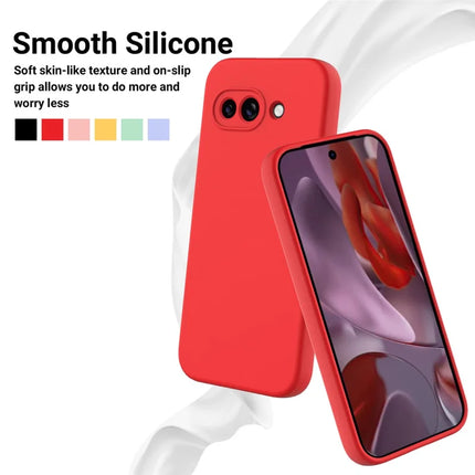 For Google Pixel 9a Case Liquid Silicone Phone Back Cover with Hand Strap