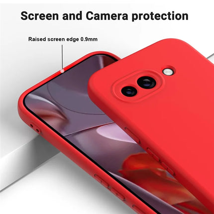 For Google Pixel 9a Case Liquid Silicone Phone Back Cover with Hand Strap