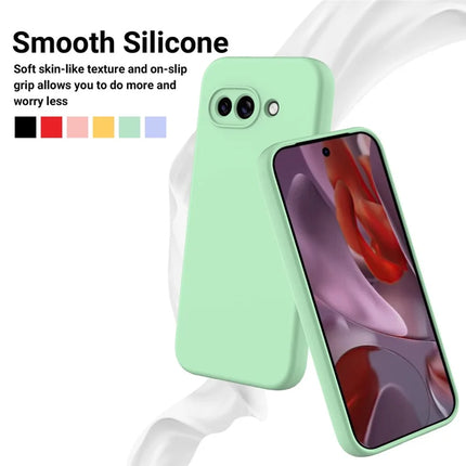 For Google Pixel 9a Case Liquid Silicone Phone Back Cover with Hand Strap