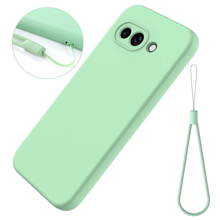 For Google Pixel 9a Case Liquid Silicone Phone Back Cover with Hand Strap