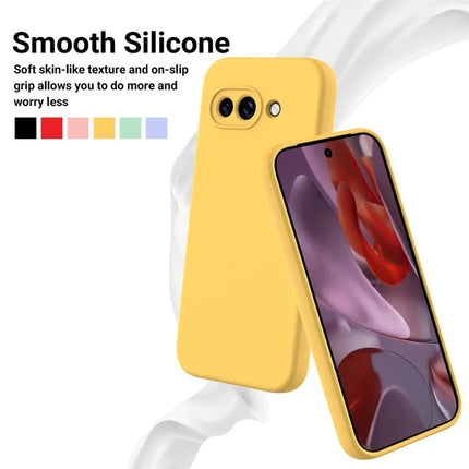 For Google Pixel 9a Case Liquid Silicone Phone Back Cover with Hand Strap