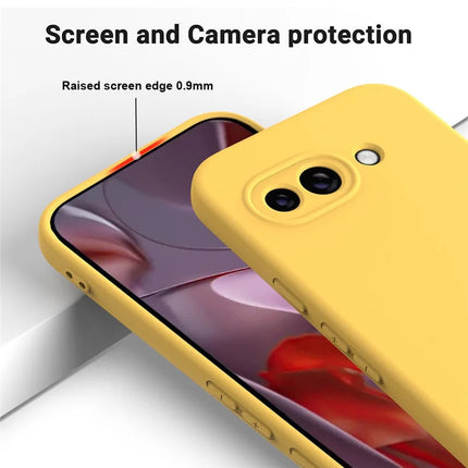 For Google Pixel 9a Case Liquid Silicone Phone Back Cover with Hand Strap