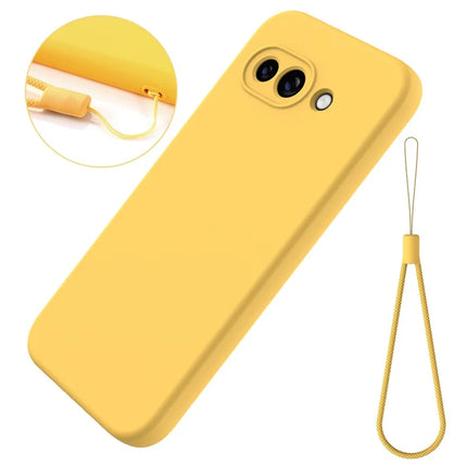 For Google Pixel 9a Case Liquid Silicone Phone Back Cover with Hand Strap