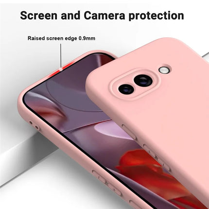 For Google Pixel 9a Case Liquid Silicone Phone Back Cover with Hand Strap