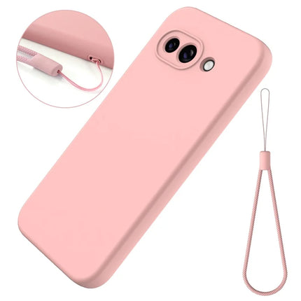 For Google Pixel 9a Case Liquid Silicone Phone Back Cover with Hand Strap