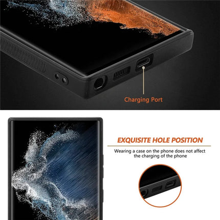 For Samsung Galaxy S23 Ultra Case Carbon Fiber Texture PU+PC+TPU Phone Cover