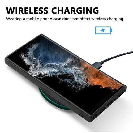 For Samsung Galaxy S23 Ultra Case Carbon Fiber Texture PU+PC+TPU Phone Cover