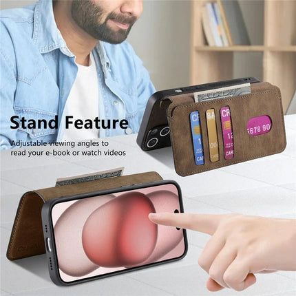 CASENEO MW-03 For iPhone 14 Case with Detachable Wallet Leather+TPU Phone Cover