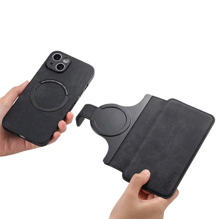 CASENEO MW-03 For iPhone 14 Case with Detachable Wallet Leather+TPU Phone Cover