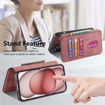 CASENEO MW-03 For iPhone 14 Case with Detachable Wallet Leather+TPU Phone Cover