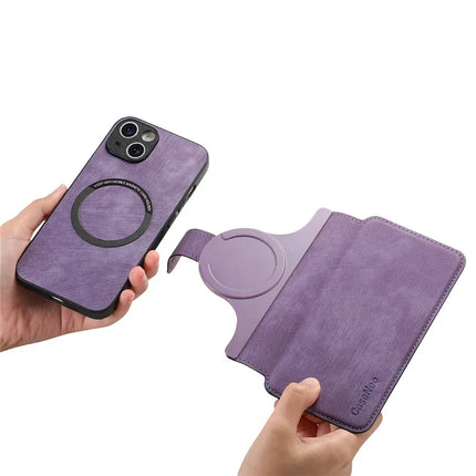 CASENEO MW-03 For iPhone 14 Case with Detachable Wallet Leather+TPU Phone Cover