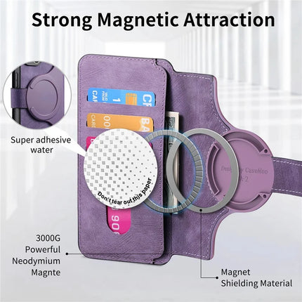 CASENEO MW-03 For iPhone 14 Case with Detachable Wallet Leather+TPU Phone Cover