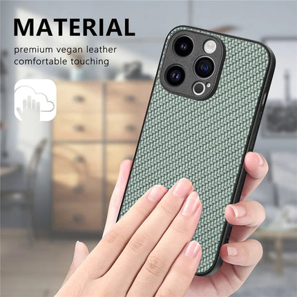 For iPhone 15 Pro Max Case Carbon Fiber Texture PU+PC+TPU Phone Cover