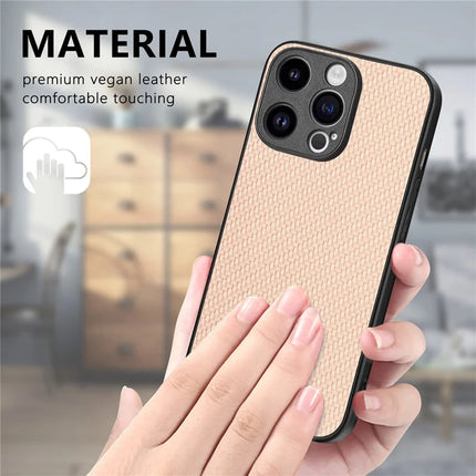 For iPhone 15 Pro Max Case Carbon Fiber Texture PU+PC+TPU Phone Cover
