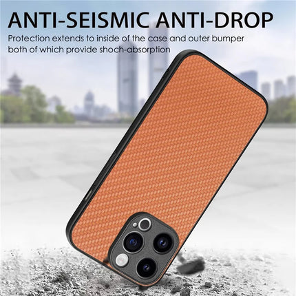 For iPhone 15 Pro Max Case Carbon Fiber Texture PU+PC+TPU Phone Cover