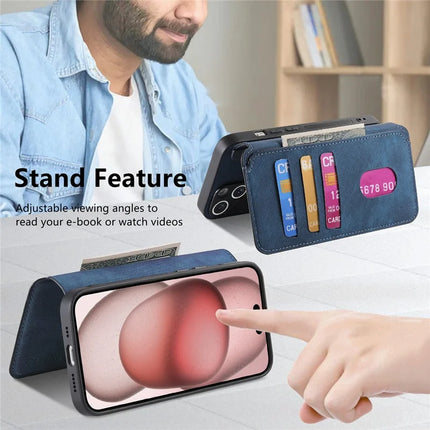 CASENEO MW-03 For iPhone 13 Case with Detachable Wallet Leather+TPU Phone Cover
