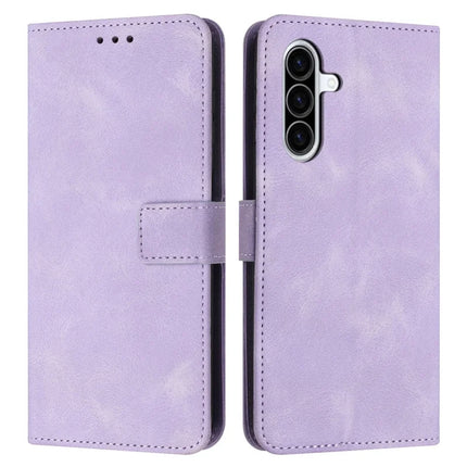 For Samsung Galaxy A26 5G Leather Case Solid Color Wallet Protective Phone Cover - Purple