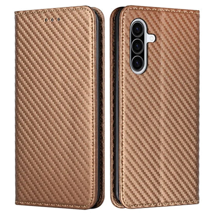 For Samsung Galaxy A26 5G Case Leather Flip Phone Cover Stand Strong Magnetic Closure - Brown